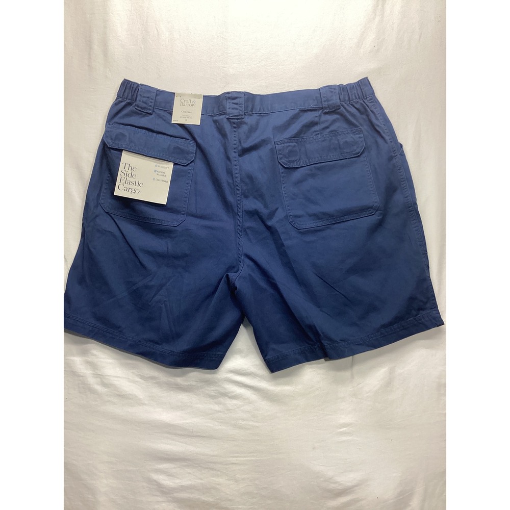 Croft & Barrow Mens Side Elastic Cargo Shorts Navy Blue Size 42 MC01X100RS NWT